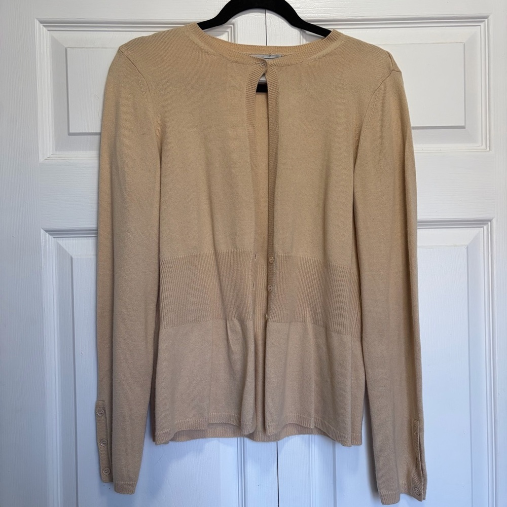 Vintage Talbots Cashmere Silk blend Tan Button-Up Cardigan Hong Kong M‎